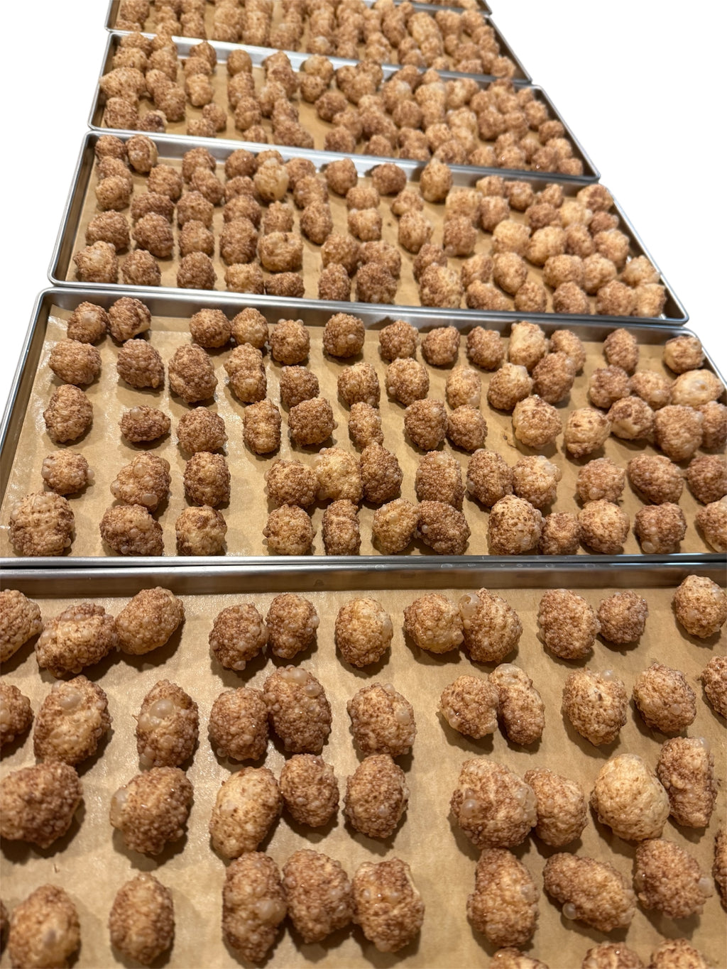 Milk Duds fresh out of the freeze dryer.